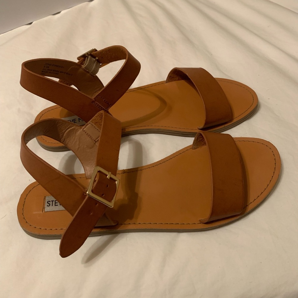 Steve Madden Donddi Tan Leather Sandals